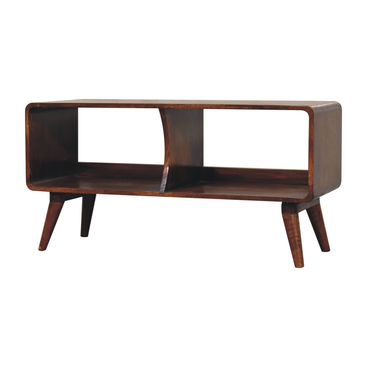 Curved Double Slot Media Unit - Dark Brown - Image 4