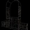 Metal Garden Arch With Gate Wide High Climbing Plants Support Rose Arch Outdoor - Black - Image 10