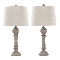 Winston - Farmhouse Poly Table Lamp (Set of 2) - Reclaimed Gray / Oat