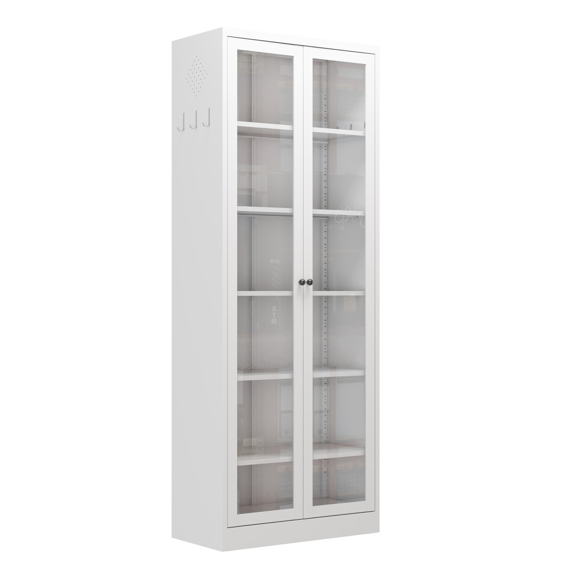 Industrial Metal Kitchen Pantry Cabinet With Adjustable Shelves - White - Image 5