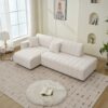 Jessica - Lamb Wool Left Facing Sectional Sofa With Chaise - Beige - Image 13