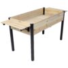 Raised Garden Bed With Metal Legs And Folding Storage Shelf For Outdoor Patio Deck Balcony - Black / Natural - Image 21