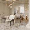 Mid Century Modern Dining Chair 360° Swivel, Ergonomic Design Upholstery, Bentwood Frame, (Set of 2) - Beige - Image 4