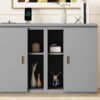 Full Size Murphy Bed With Shelves, Cabinets And USB Ports - Gray - Image 19