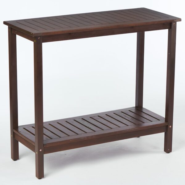 Workstation For Garden Balcony Garage, Acacia Console Potting Table - Brown