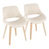 Fabrico - Mid-Century Modern Dining Chair (Set of 2) - Cream / Natural - Image 2
