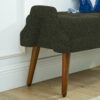 Modern Living Room Bench With Looped Yarn Fabric And Rubber Wooden Legs - Green - Image 6