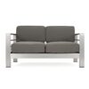 Outdoor Aluminum Loveseat With Cushion - Gray - Image 4