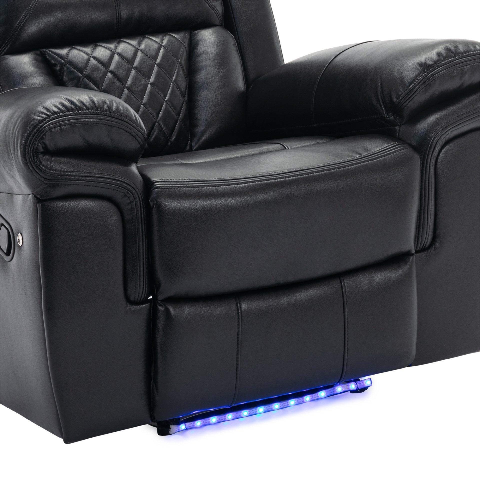 Home Theater Seating Manual Recliner Chair, Led Light Strip For Living Room - Black - Image 14