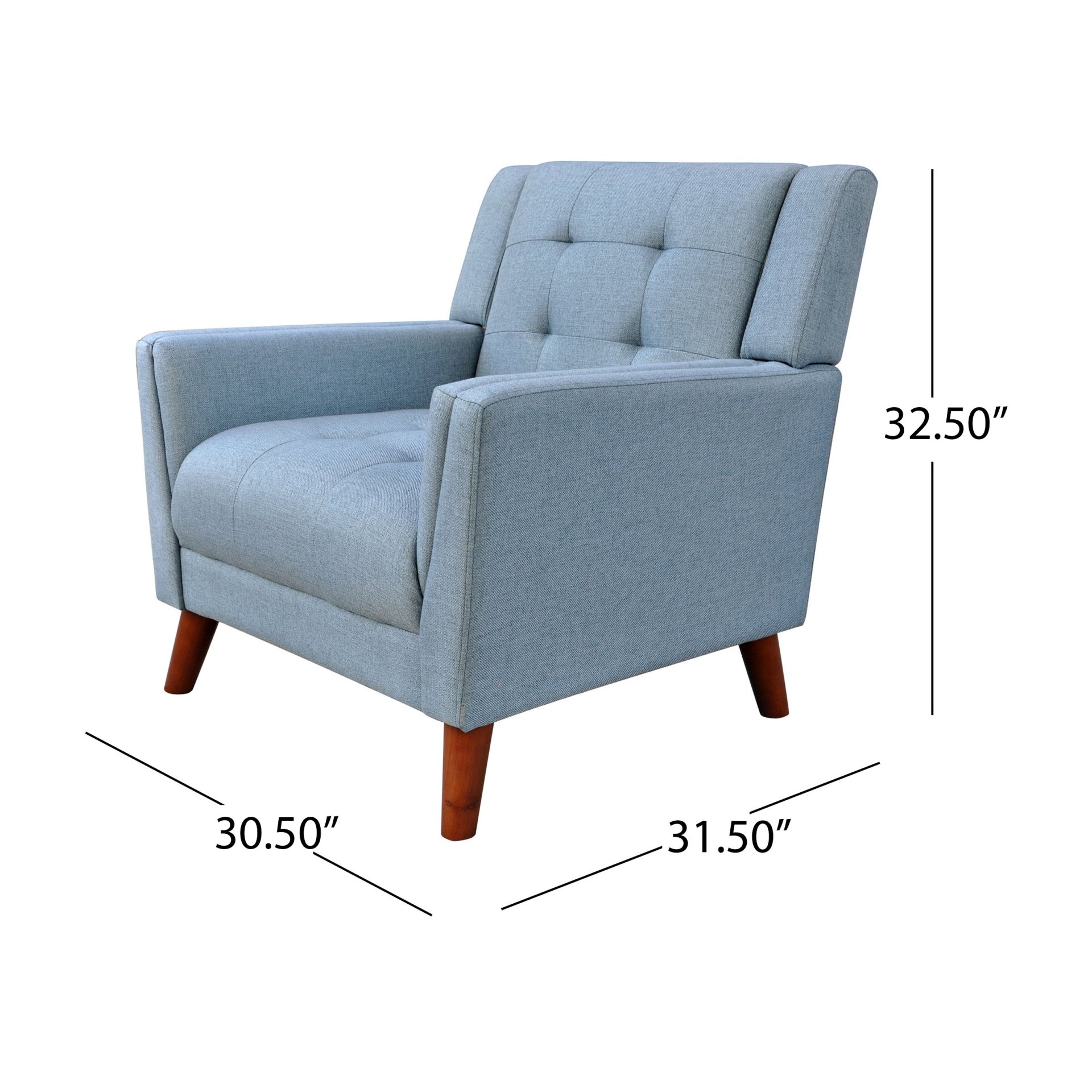 Luminaesque - Fabric Upholstered Armchair With Tufted Back - Blue - Image 3