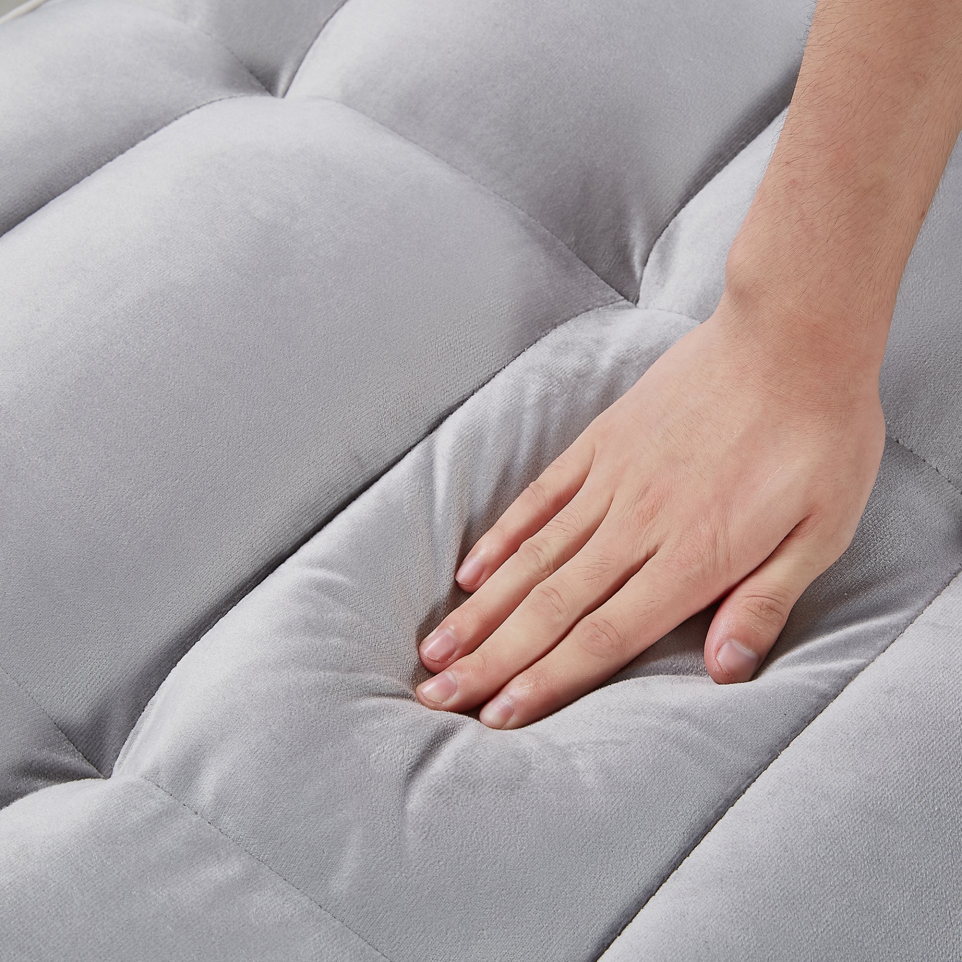 Convertible Sleeper Chair Sofa Bed Adjustable Pull Out Sleeper Chair Bed Multi-Pockets Folding Sofa Bed For Living Room Bedroom Small Space, 3 In 1 Sofa Bed - Gray - Image 8