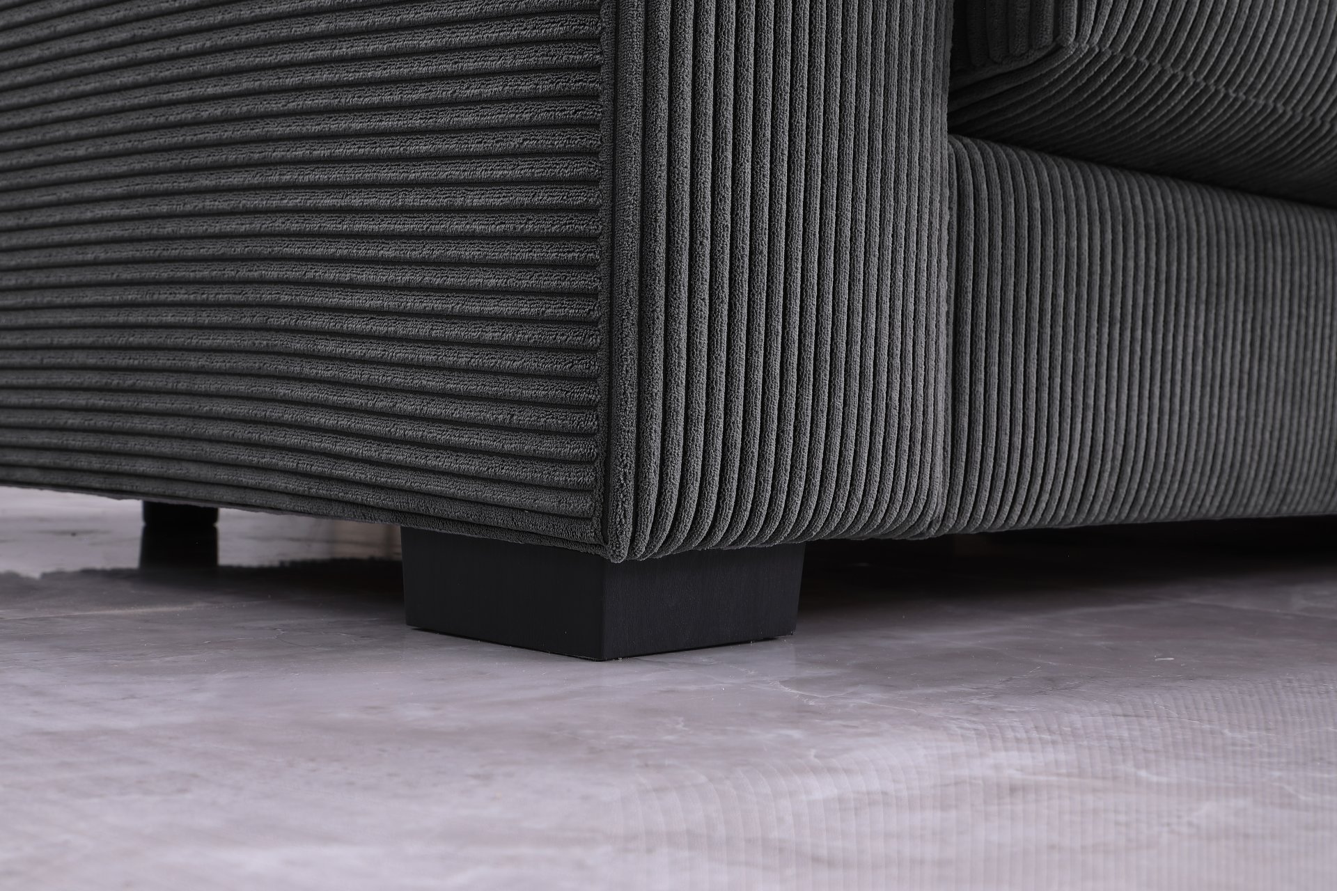 Naomi - 3 Piece Upholstered Sectional - Dark Gray - Image 4