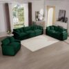 Elegant Corduroy Oversized 3 Piece Sectional Sofa Set With Deep Seats And Flexible Layout - Green - Image 19