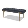 Aria - Upholstered Gold Accent Bench - Gray - Image 14