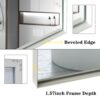 Rectangular Wall-Mounted Beveled Bathroom Mirror, Square Angle Metal Frame Wall Mounted Bathroom Mirrors For Wall (Horizontal & Vertical) - Glossy White - Image 8