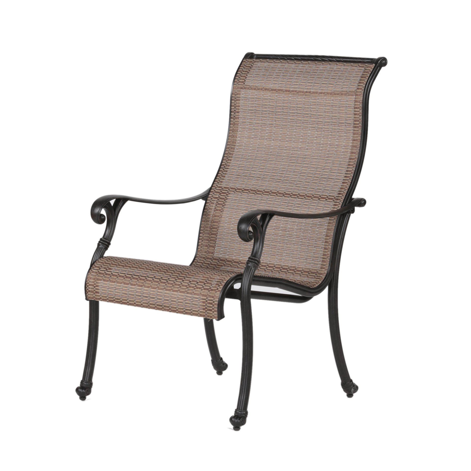 Patio Outdoor Sling Patio Chairs With Aluminum Frame, All-Weather Furniture (Set of 2) - Bronze - Image 4