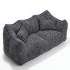 Comfortable Dual Beanbag Chair With High Resilience Foam Core For 2 People - Black - Image 18