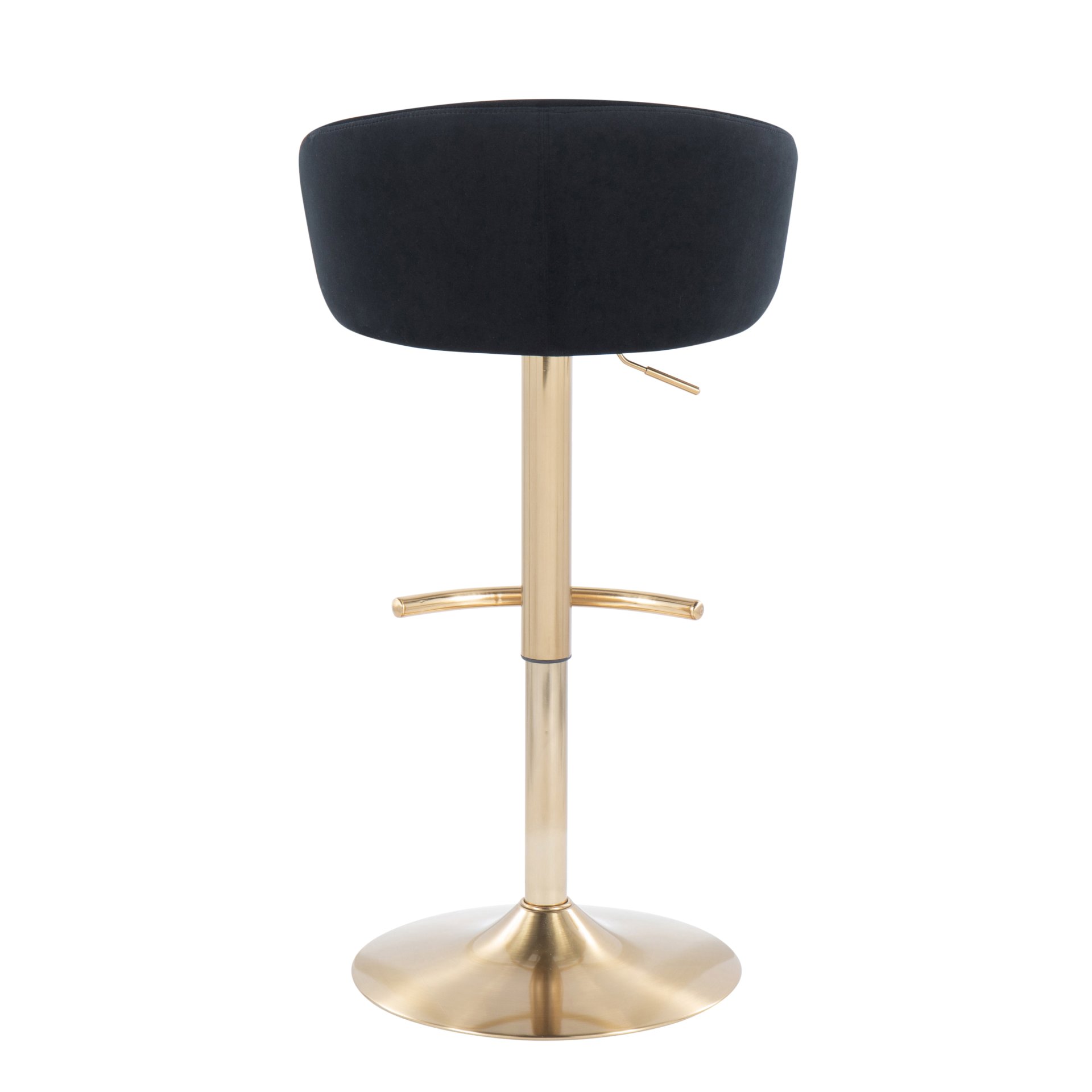 Claire - Contemporary / Glam Adjustable Bar Stool (Set of 2) - Gold / Black - Image 5