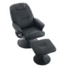 Massage Recliner Chair With Ottoman 360° Swivel Reclining Chair With Wrapped Base 5 Point Vibration Massage Seat Heating And 140° Adjustable Backrest - Black - Image 13
