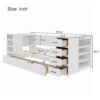 Twin Size Daybed With Side Shelves & Drawers, Multi Functional Desk & Charging Station - White - Image 3