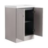 Modern Style Freestanding Bathroom Vanity With White Resin Sink & Soft Close Cabinet Doors - Khaki - Image 13