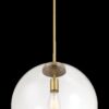 Gleam - Single Light Pendant Lamp With Clear Globe Satin - Antique Brass / Clear / Gold - Image 4