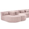 Modern Upholstered L Shape Sofa With 2 Chaise Lounges And Five Back Pillows Boucle Fabric - Pink - Image 25