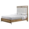 Queen Upholstered And Strap Panel Bed - Light Brown - Image 3