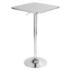 Ale - 3 Piece Bar Set Bistro Square Contemporary Adjustable Oval Footrest - Silver / Chrome - Black - Image 3