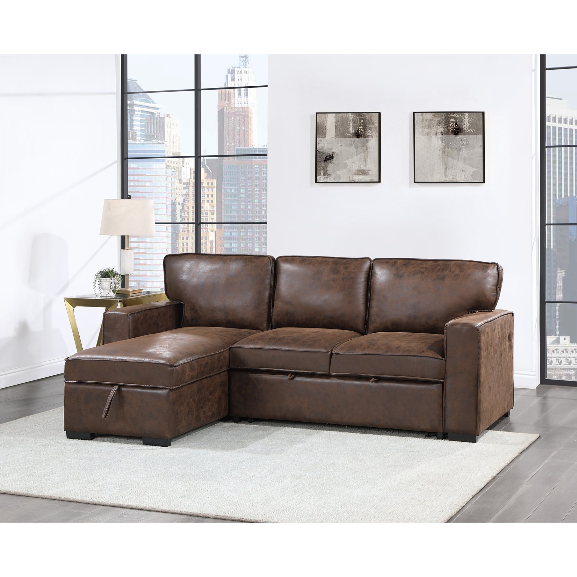 Territory - Reversible Pull Out Sofa Bed - Coffee - Image 2