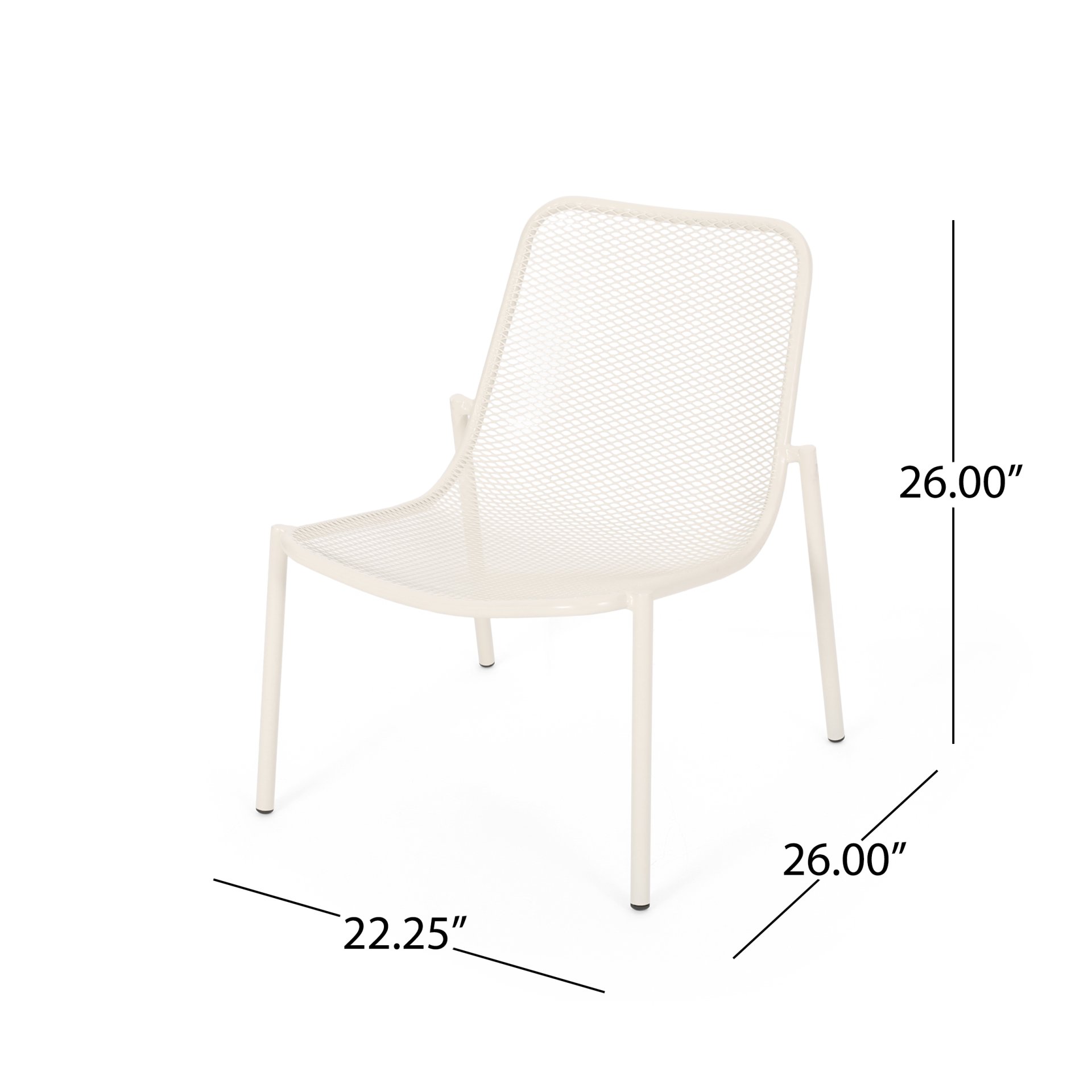 Kincaid - Stackable Iron Chair Outdoor Seating - Matte White - Image 3