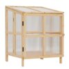 2 Tier Foldable Cold Frame Greenhouse, Portable Wooden Greenhouse Garden Cold Frame Raised Planter Box With Shelves - Natural Wood - Image 5