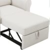 Modern Convertible 3 In 1 Sofa Bed Chair With Adjustable Backrest - Cream - Image 11
