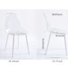 Dining Chair, Metal Leg, Plastic Seat (Set of 4) - White / Transparent - Image 8