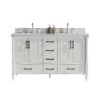 Freestanding Double Bathroom Vanity With Extra Black Handles - White - Image 19