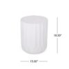 Outdoor End Table With Scallop Edge - Antique White - Image 3