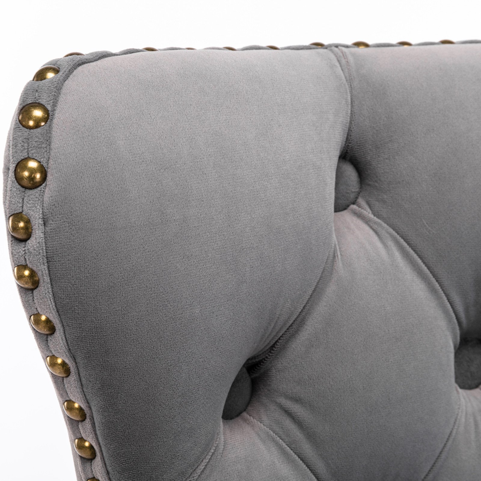 Swivel Velvet Barstools Adjusatble Seat Height, Modern Upholstered Bar Stools With Backs Comfortable Tufted For Home Pub And Kitchen Island (Set of 2) - Gray - Image 9