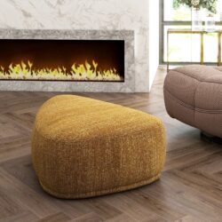 Pebble - Rounded Triangle Cocktail Ottoman - Mustard Yellow