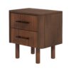 Logan - Mid-Century Modern Nightsd Bed Side Tables With 2 Drawers - Brown - Image 12