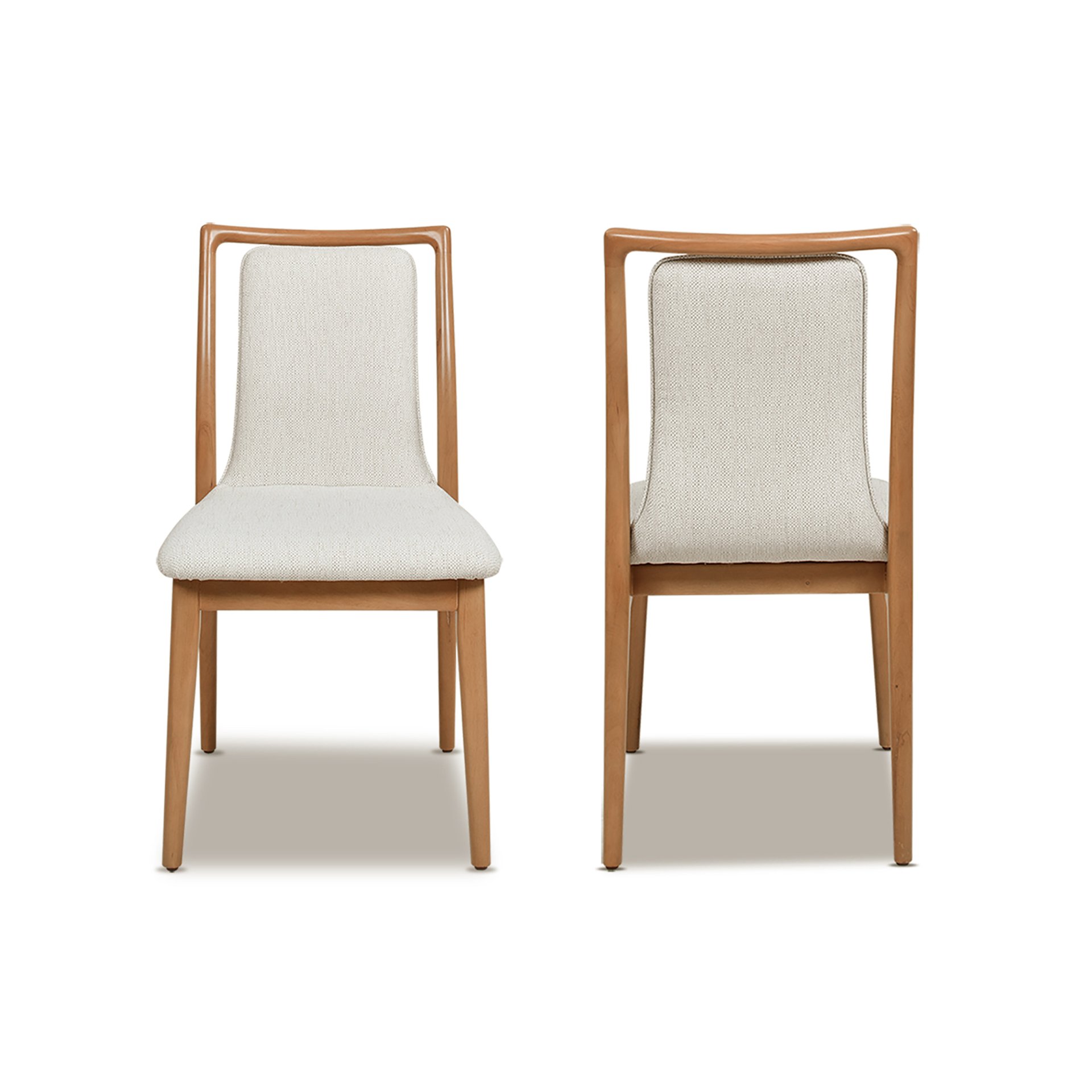 Scandi - Upholstered Dining Chair, Stain Resistant High (Set of 2) - Natural Light Brown / White Pepper - Image 10