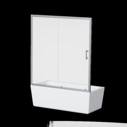 Single Sliding Shower Door For Bathtub With And Handle - Chrome