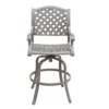 Cast Aluminum Bar Stool With Cushion (Set of 2) - Gray - Image 2