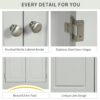 Triangle Bathroom Storage Cabinet With Adjustable Shelves, Freestanding Floor Cabinet For Home Kitchen - Gray - Image 10