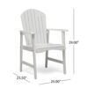 Outdoor Weather Resistant Acacia Wood Adirondack Dining Chairs Set (Set of 2) - White - Image 3