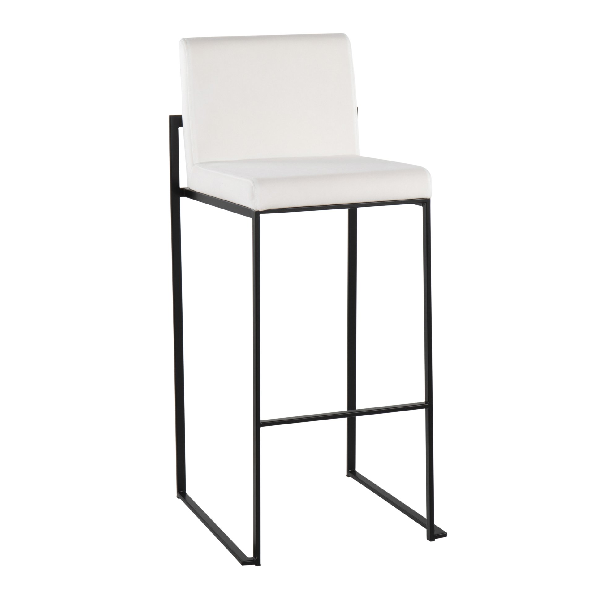 Fuji - Contemporary High Back Barstool (Set of 2) - Black / White - Image 2