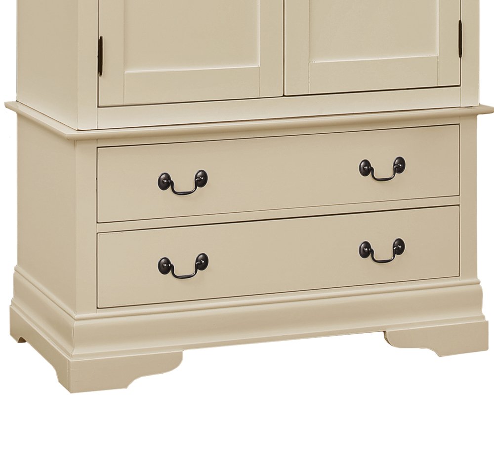 Elegant Traditional Armoire - Beige - Image 4