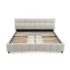 Modern Queen Size Upholstered Bed Frame With Headboard And Storage Drawer - Beige - Image 11