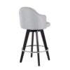 Ahoy - Contemporary Fixed Height Counter Stool Round Chrome Footrest (Set of 2) - Light Gray / Black - Image 4