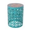 Airy - Outdoor Side Table With Lace Cut Design And Metal Frame - Teal - Image 10