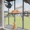 Large Walk In Outdoor Catio For Cats With Roof And 3 Access Doors - Gray - Image 7